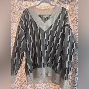 Gilded intent distressed sweater